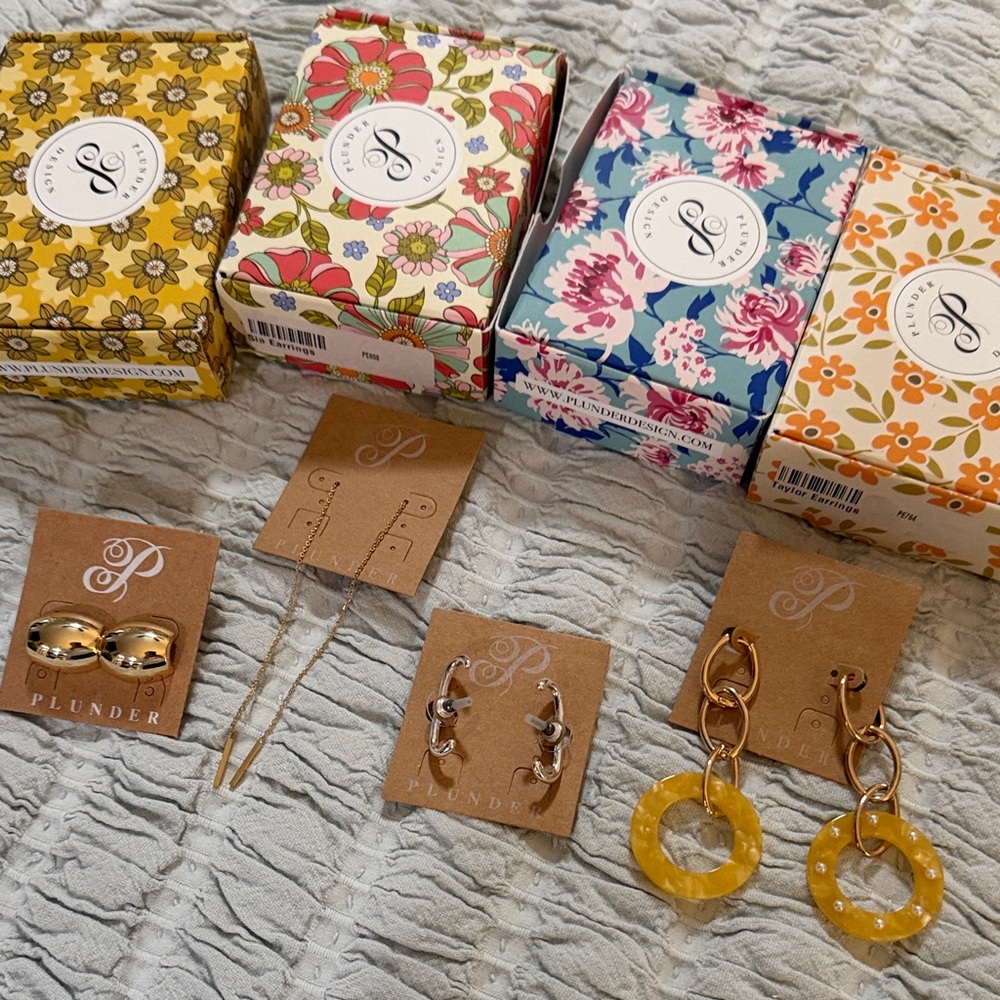 Plunder Gold and Yellow Earring Collection-NIB